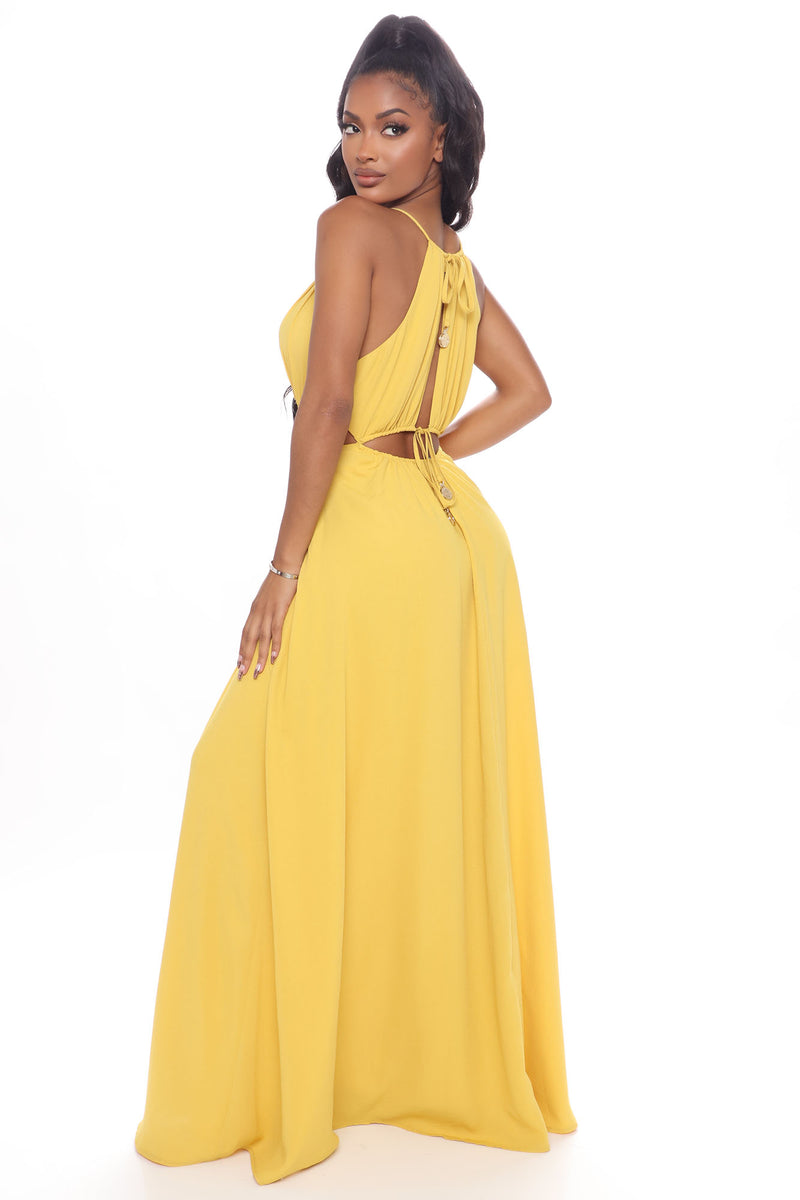 Mustard yellow 2025 dress fashion nova