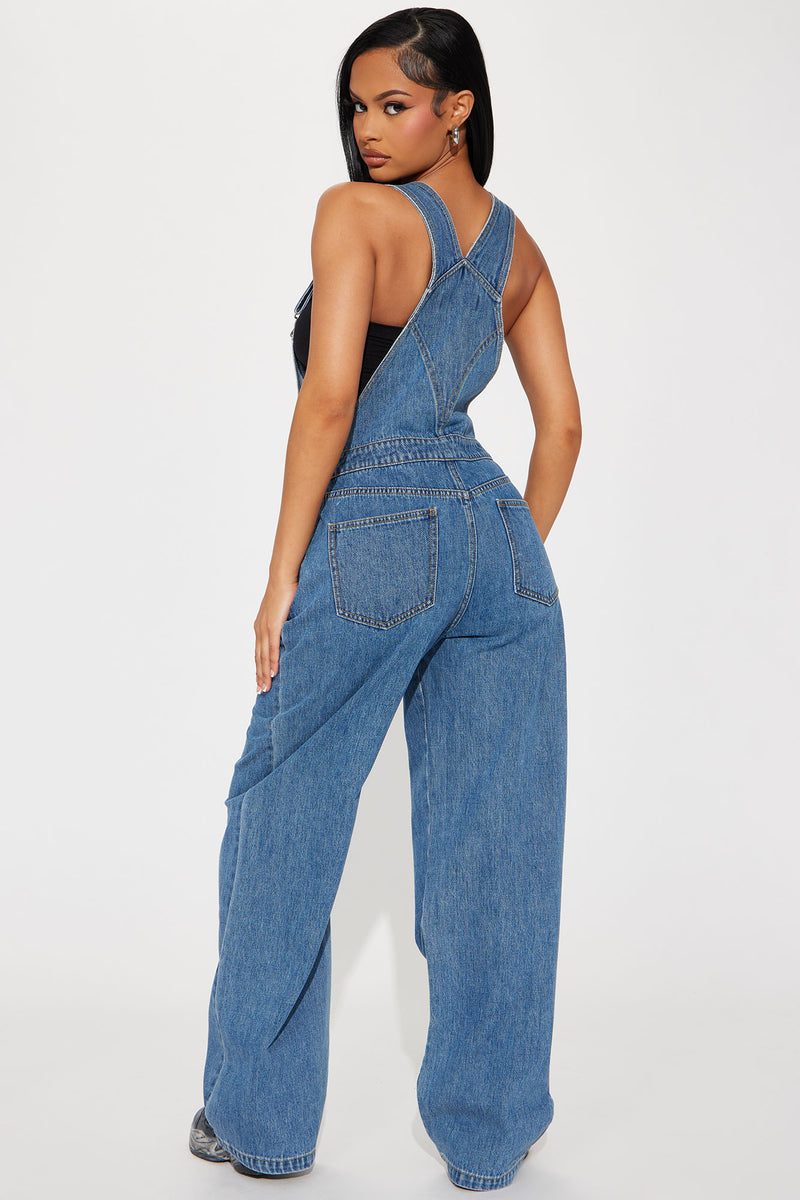 Fashion nova jean overalls sale