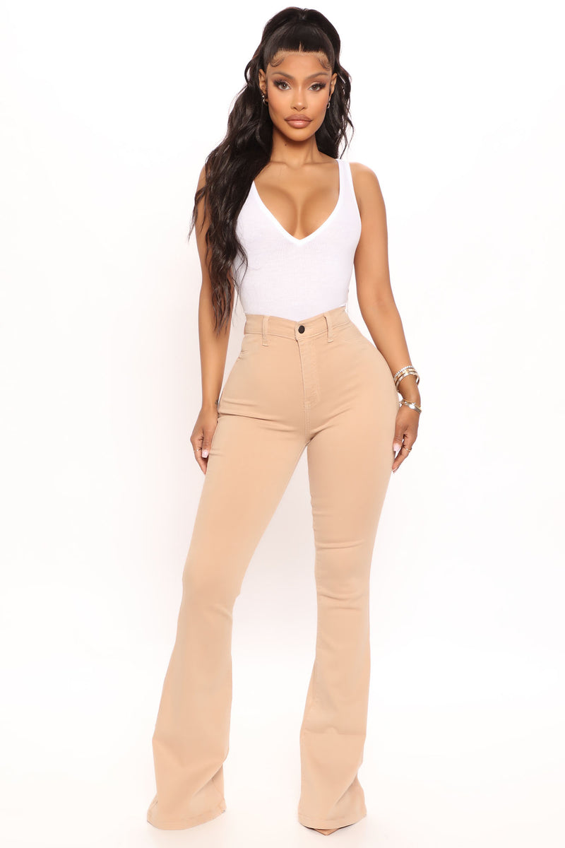 Khaki flares cheap