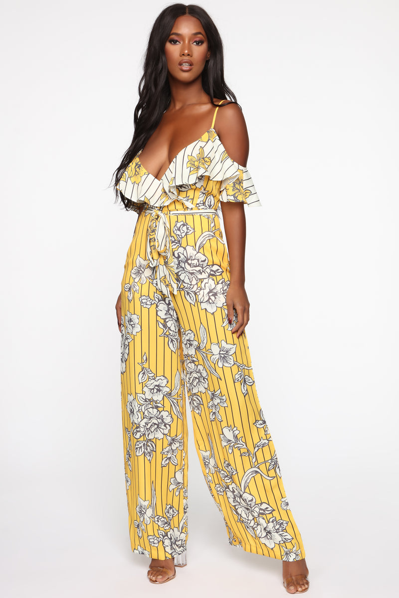 Yellow floral 2025 jumpsuit