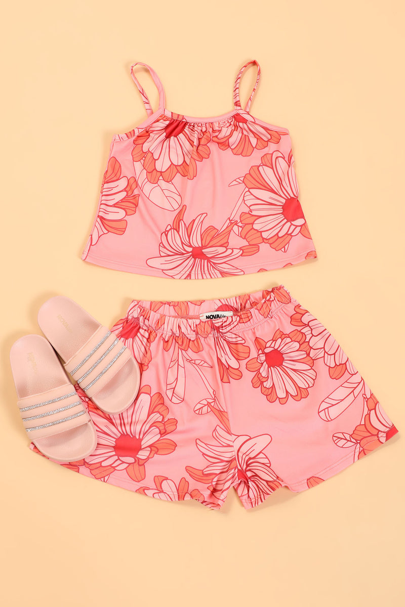 Mini Floral Girl Short Set Coral Fashion Nova, Kids Sets Fashion Nova