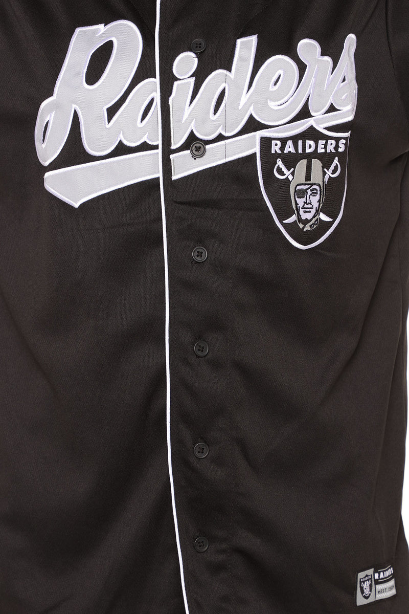 Oakland raiders on sale button up jersey