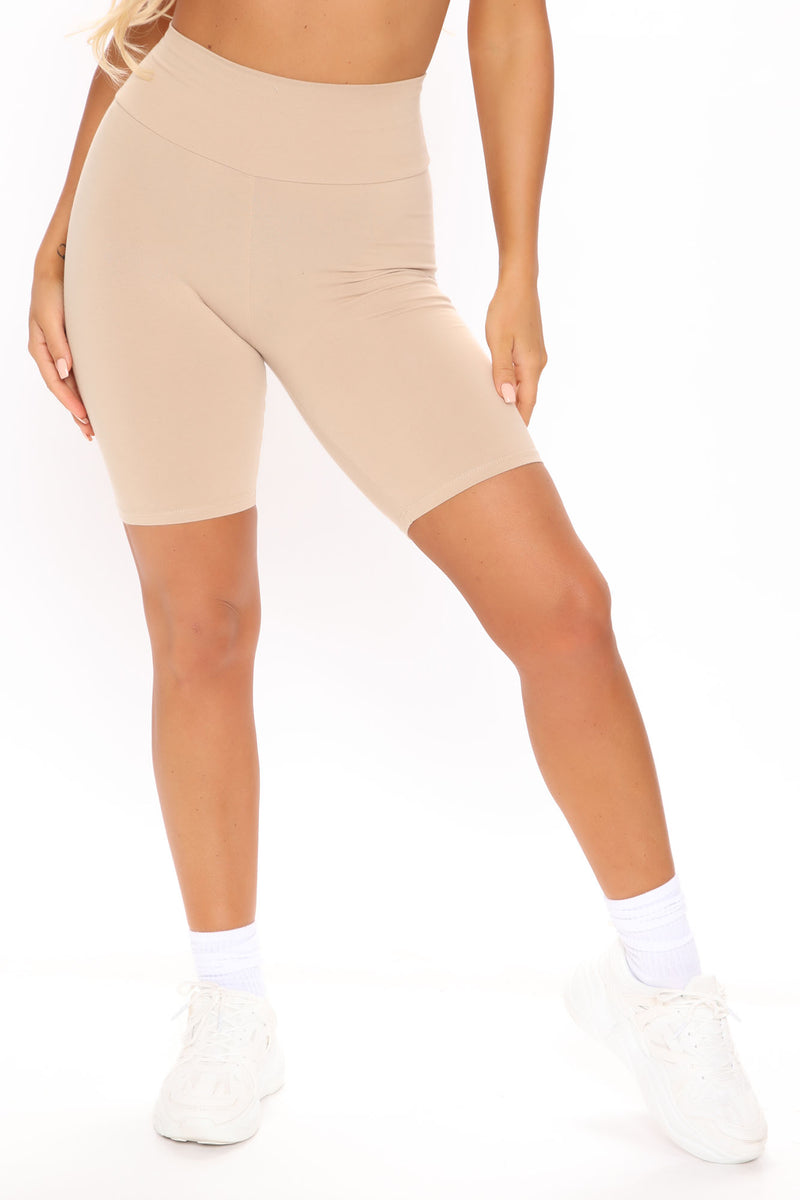 EVERYDAY NUDE BIKER SHORTS SET- KHAKI – A'Dorn Comfy Closet