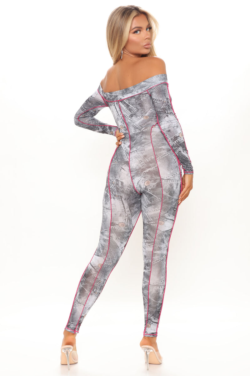Snake print jumpsuit fashion nova sale