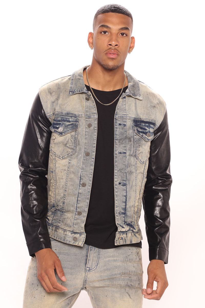 Mens Leather Denim Jackets