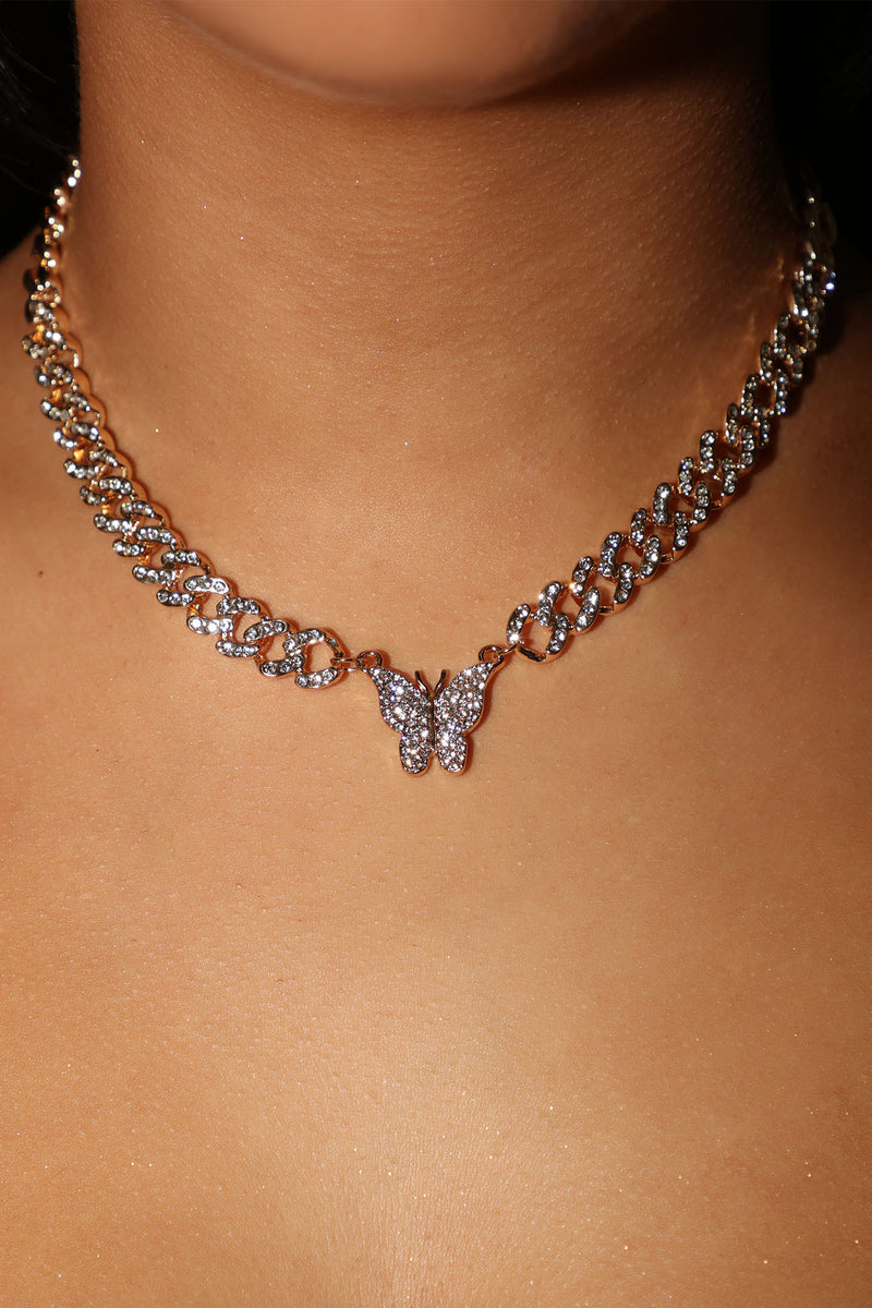 Icy online butterfly choker