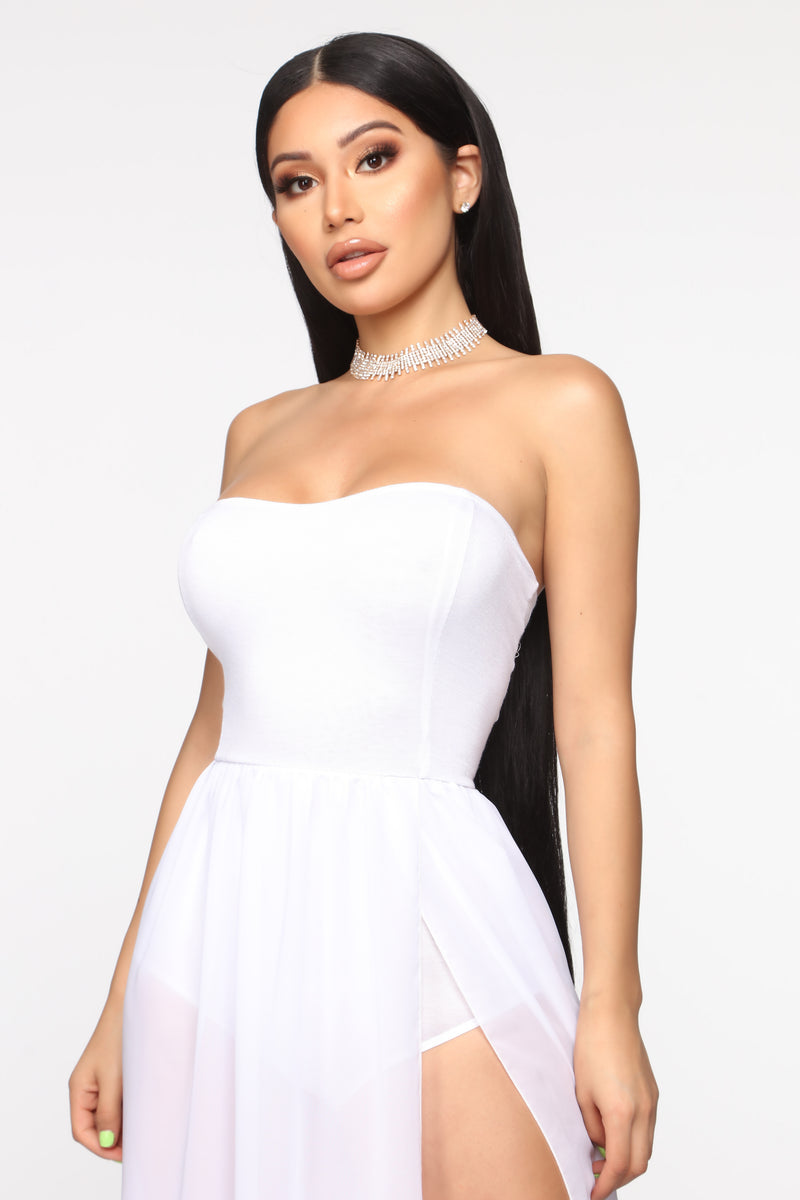 White tube clearance dress fashion nova