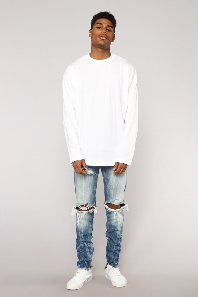 White long sleeve shirt mens outfit new arrivals