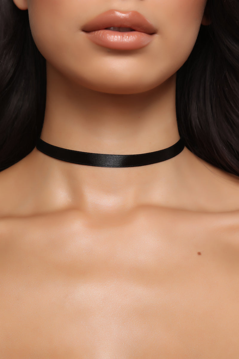 Bottle Service Satin Choker - Black, Fashion Nova, Jewelry