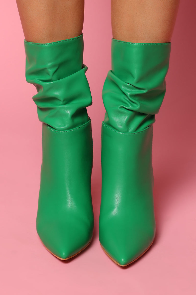 Keeping You Close Booties Kelly Green