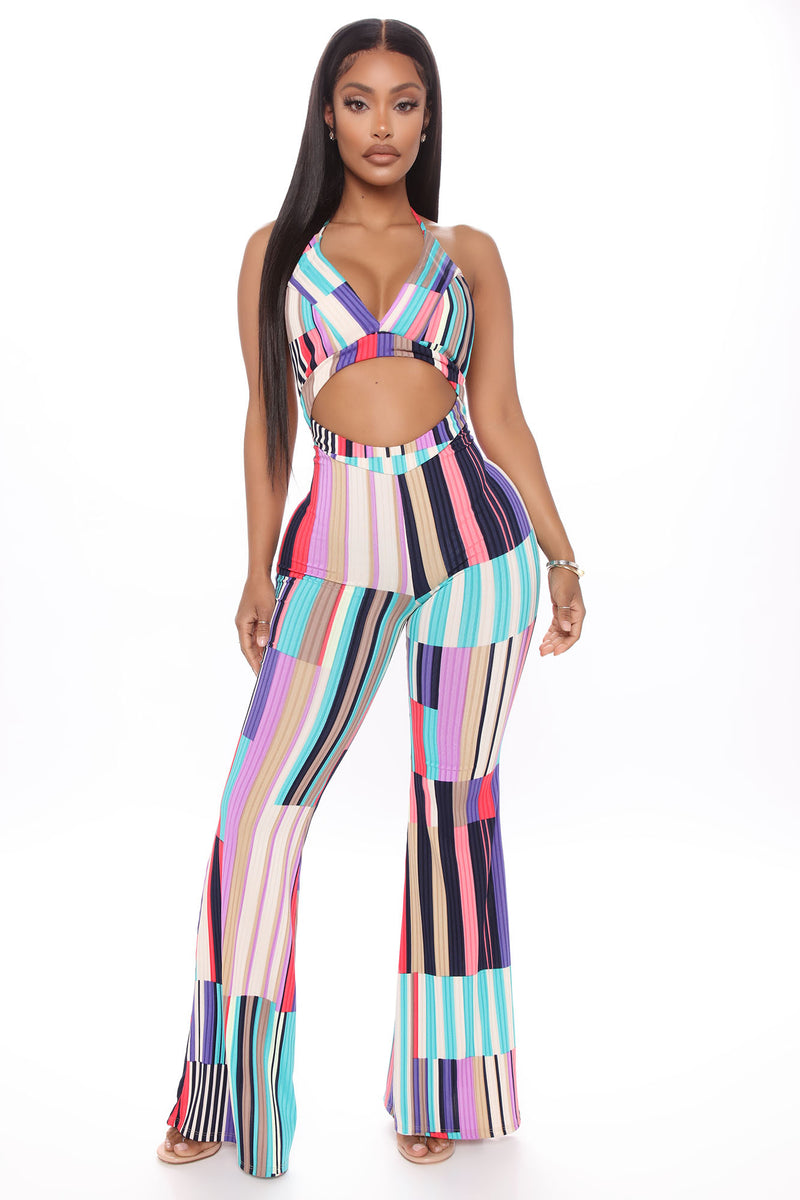 Fashion nova outlet rainbow jumpsuit