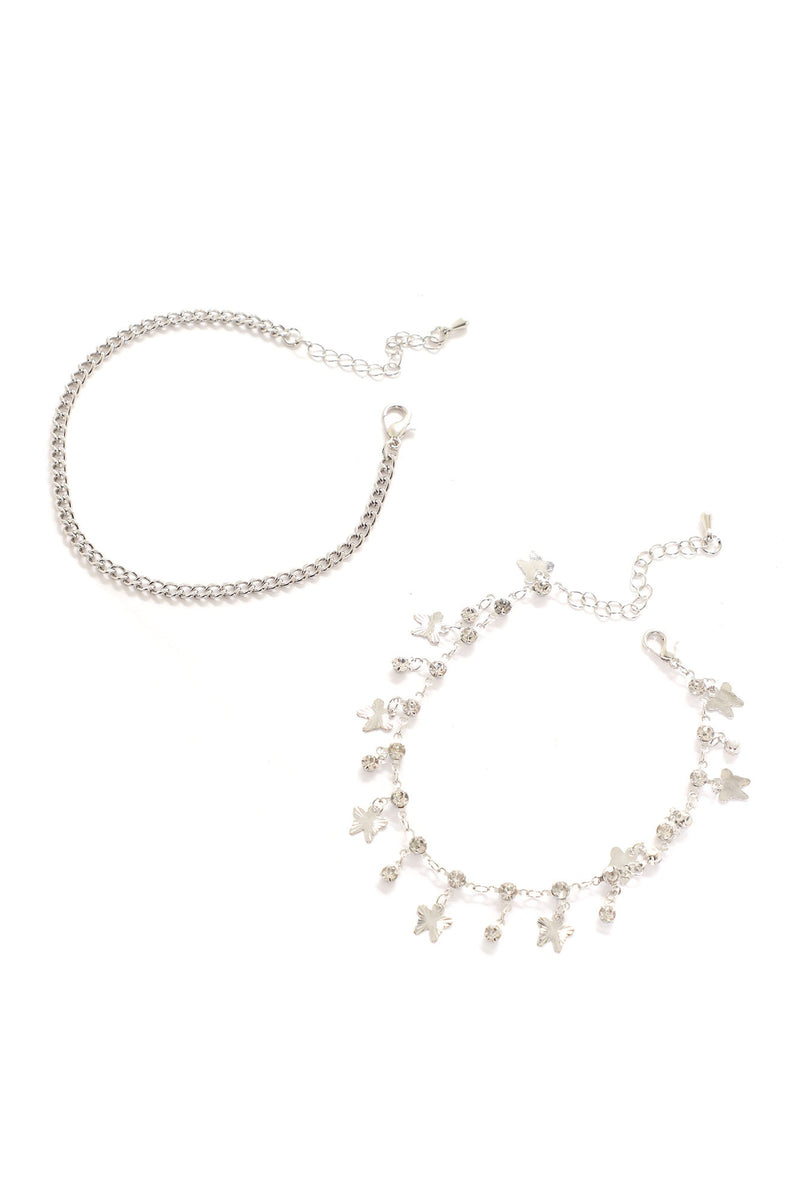 Butterfly Dream Anklet Set Silver Fashion Nova, Jewelry Fashion Nova