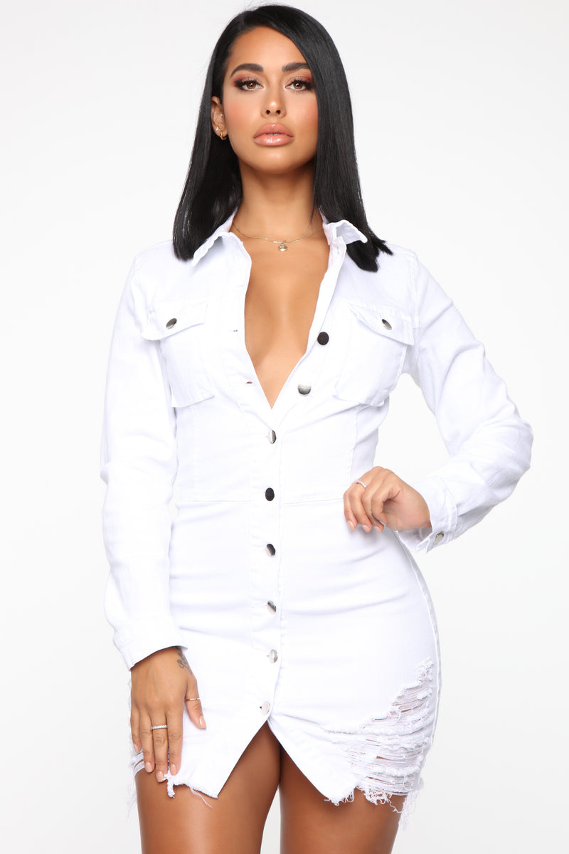 White denim on sale dresses for sale
