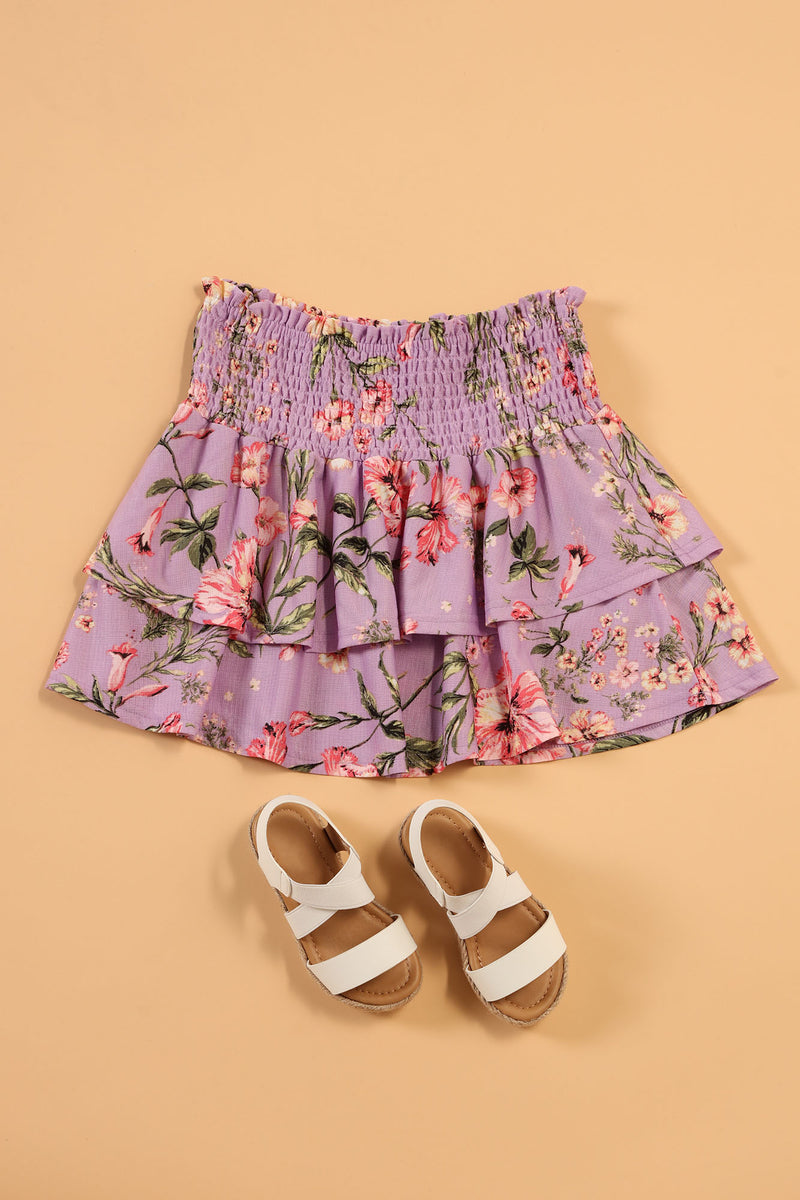 Mia New York Lavender Smocked Tween Skirt main image 1