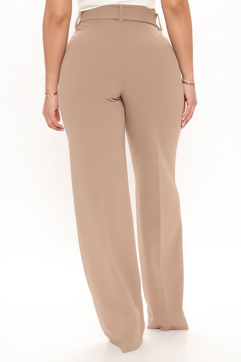 Celine Belted Wide Leg Pant Taupe