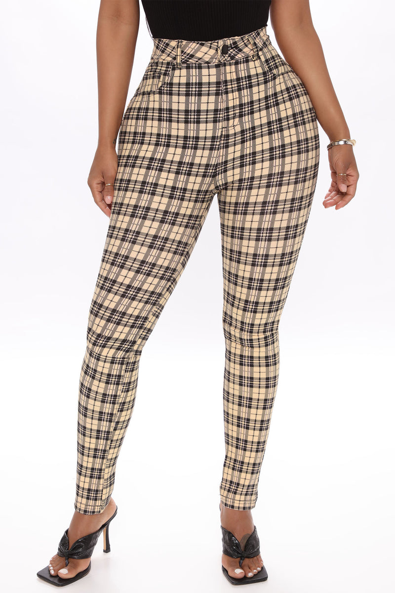 I Don t Plaid Those Games Skinny Pants Yellow Fashion Nova
