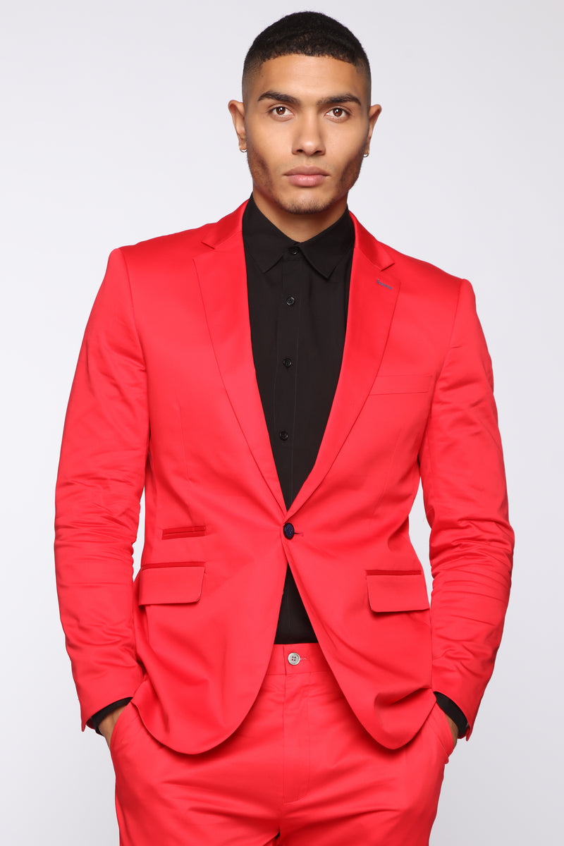 Rick Solid Blazer Red Fashion Nova Mens Jackets Fashion Nova
