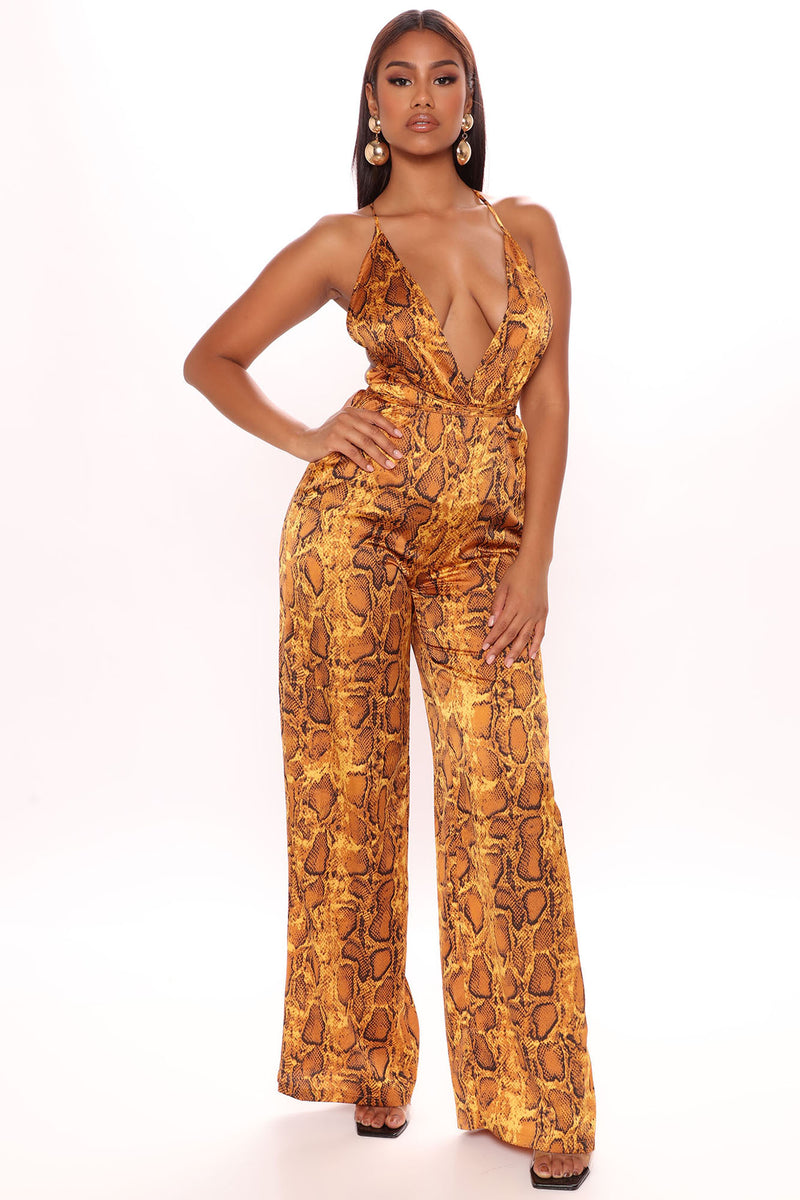Snakeskin jumpsuit on sale fashion nova