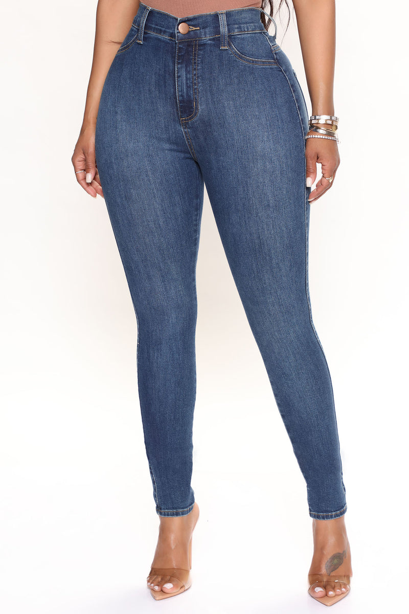 Luxe High Waist Skinny Jeans Dark