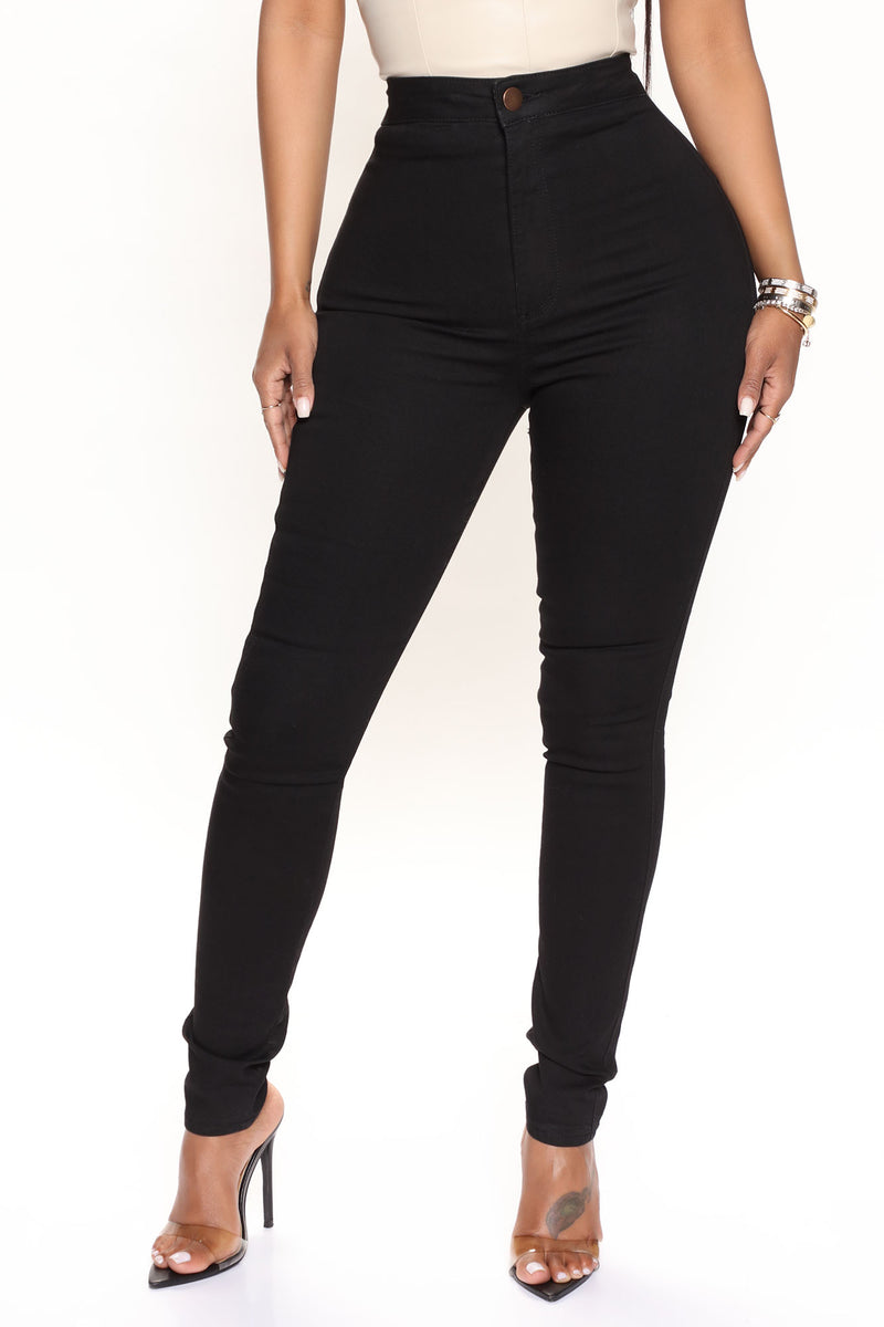 Luxe Ultra High Waist Skinny Jeans - Black