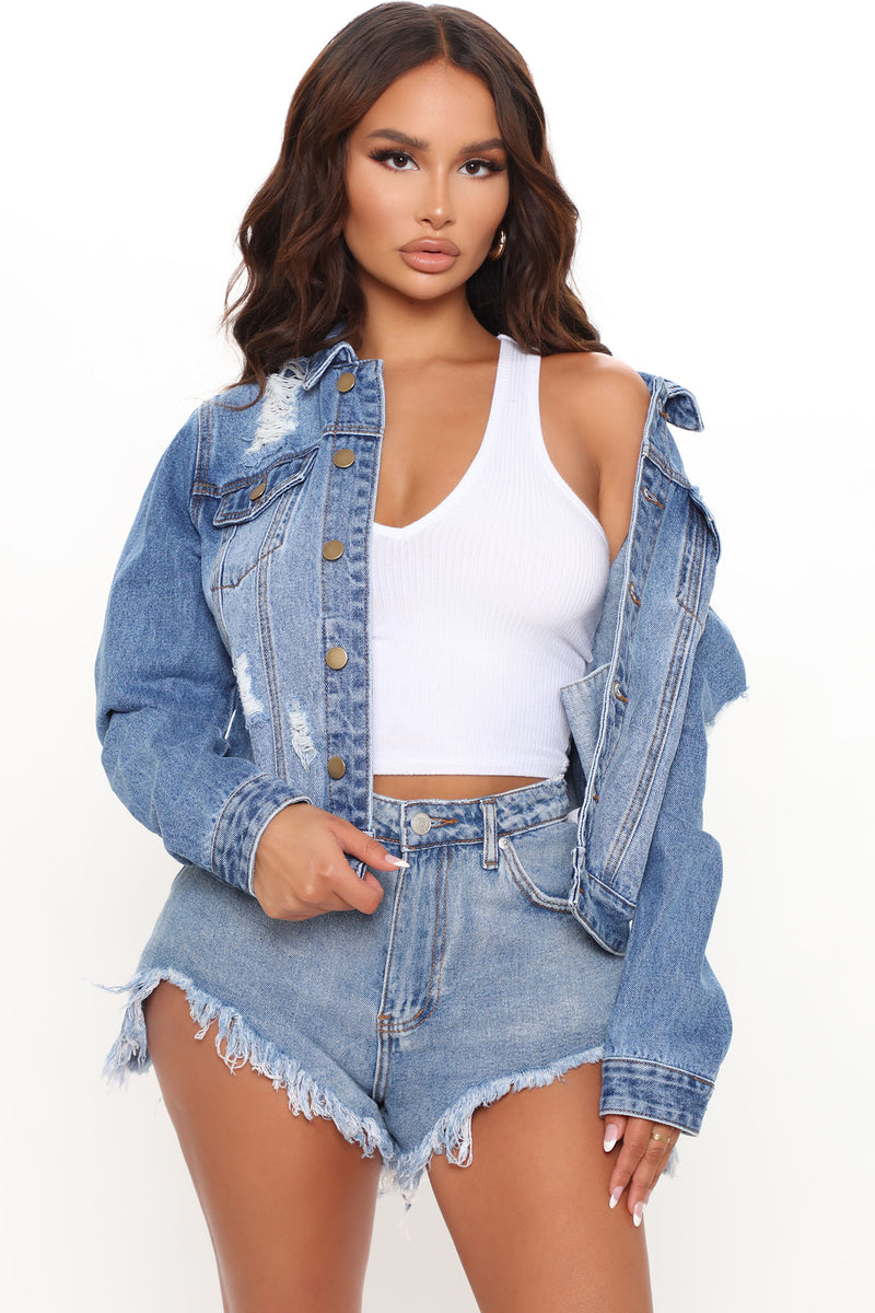 Jean jacket deals fashion nova