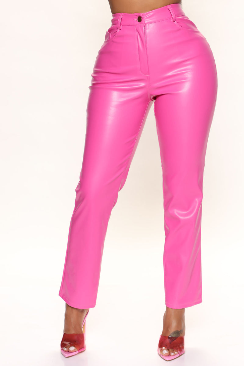 Having A Moment Faux Leather Pant 28 Pink