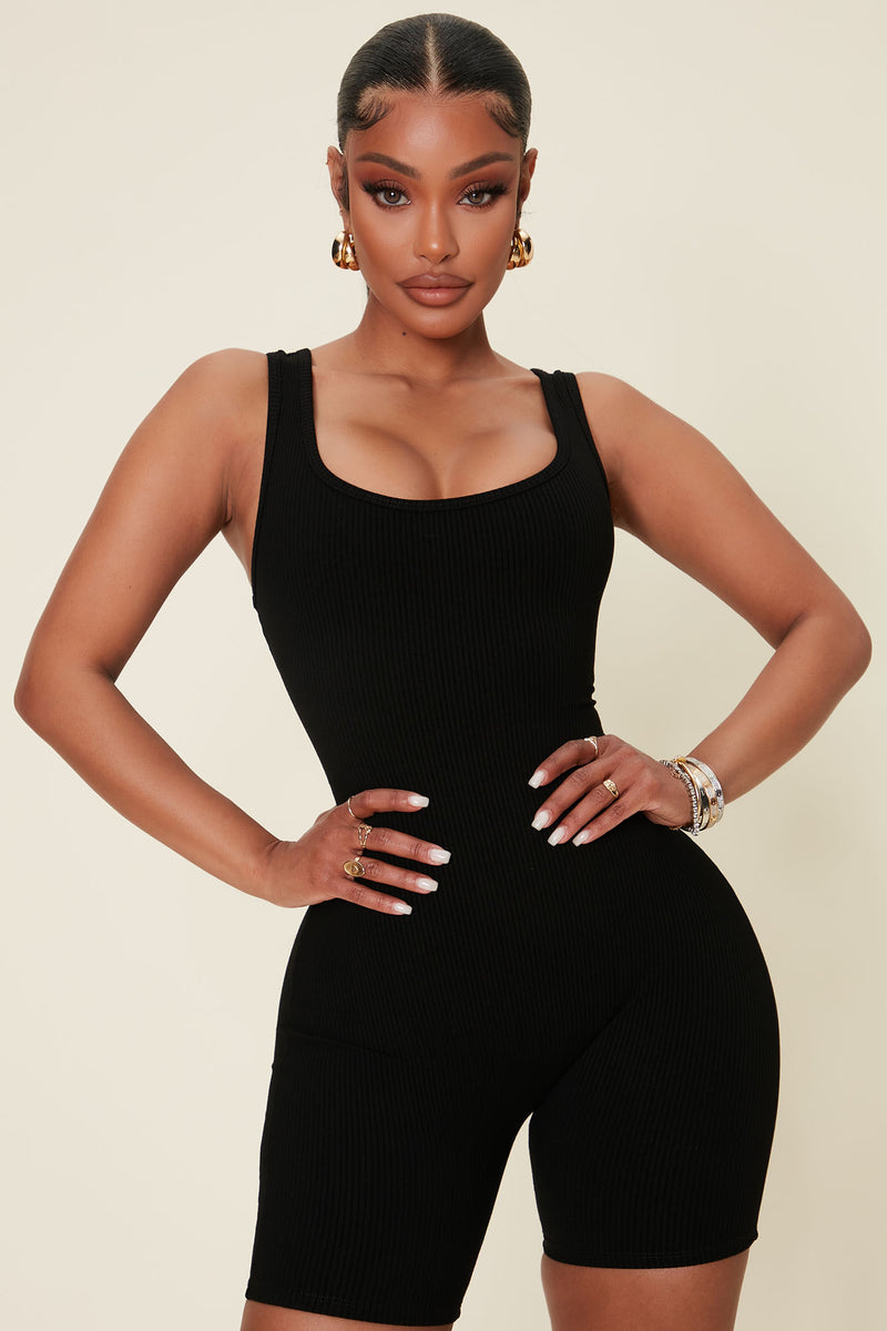 Basic outlet black romper