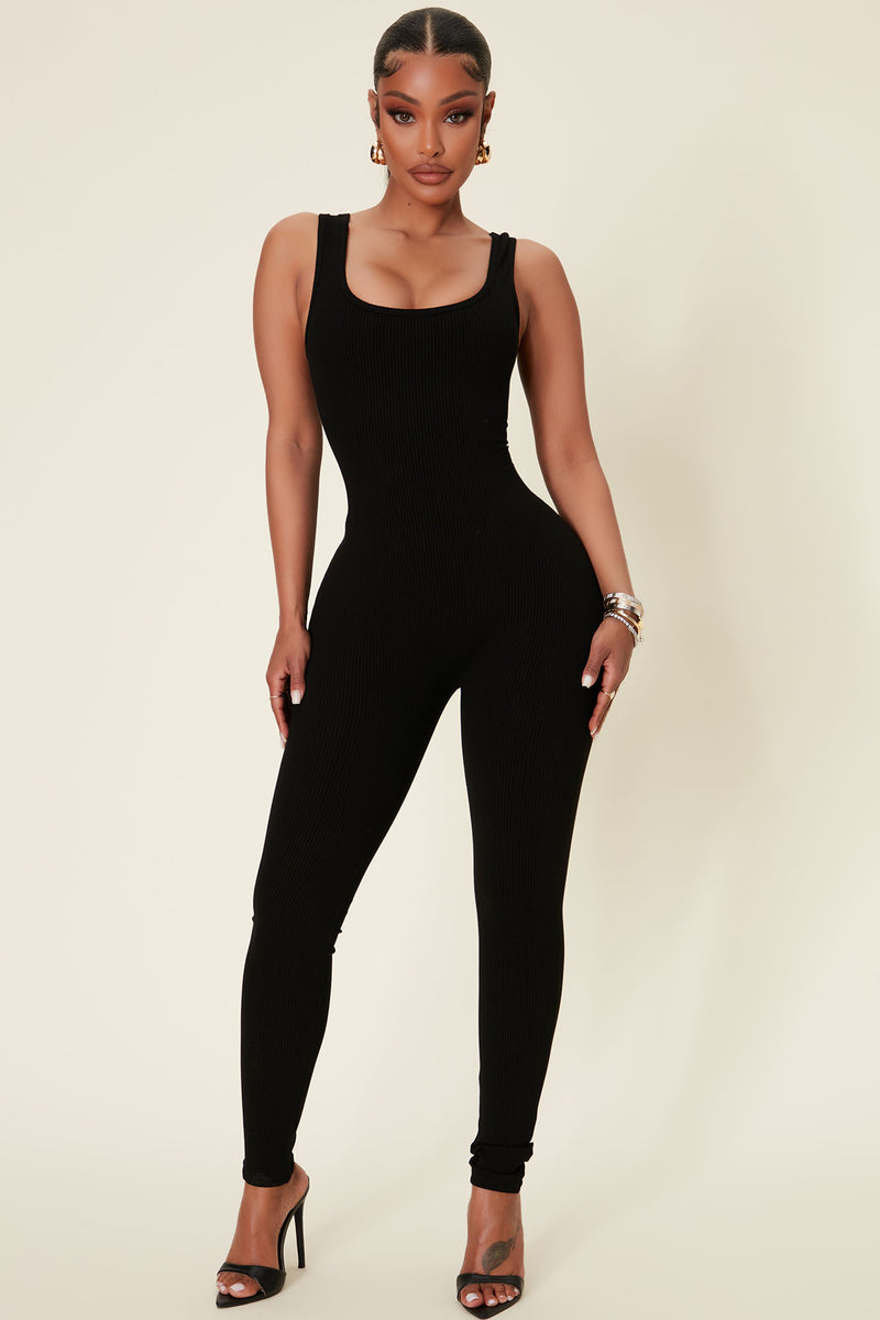 Fashion nova blue and black online jumpsuit