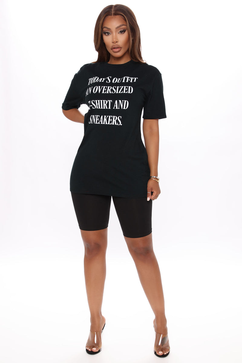 Today's outfit oversized t shirt cheap and sneakers