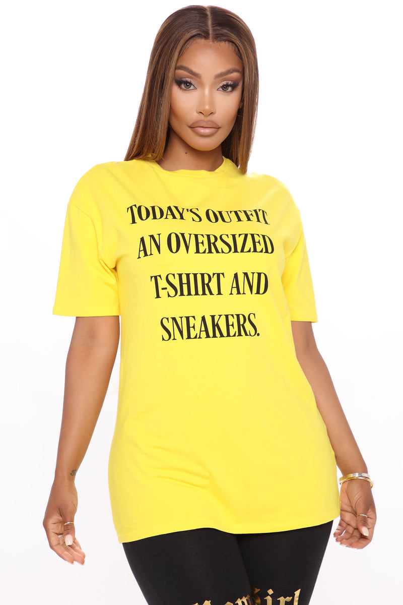 Today s Outfit Oversized Top Yellow