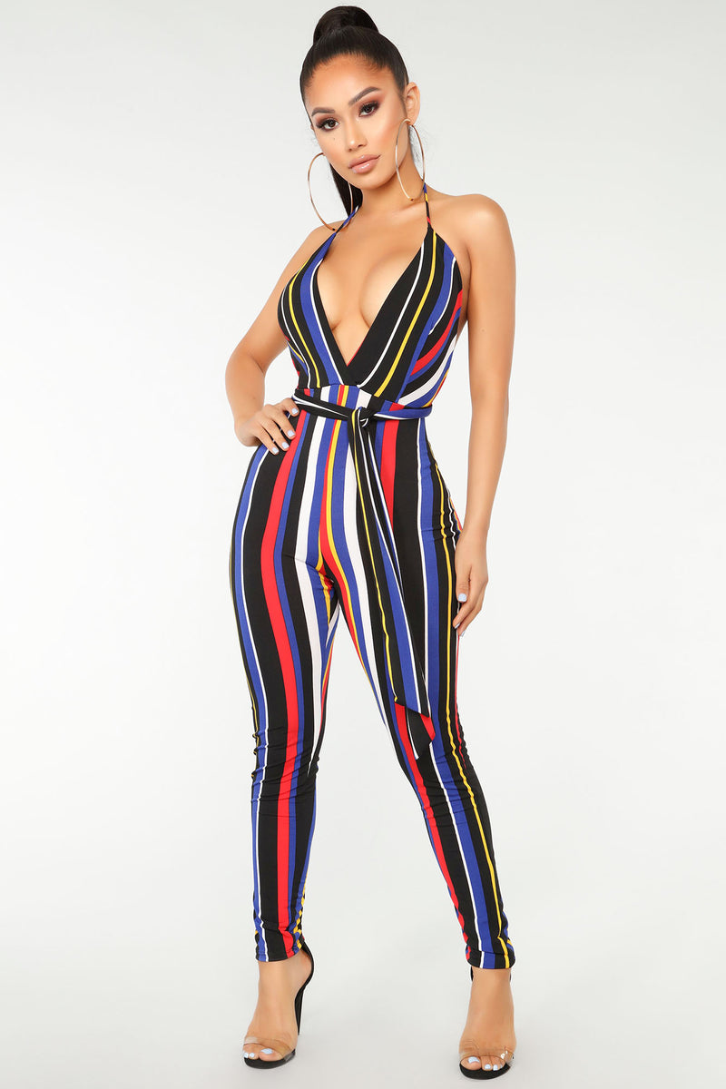 Fashion nova striped jumpsuit 2025