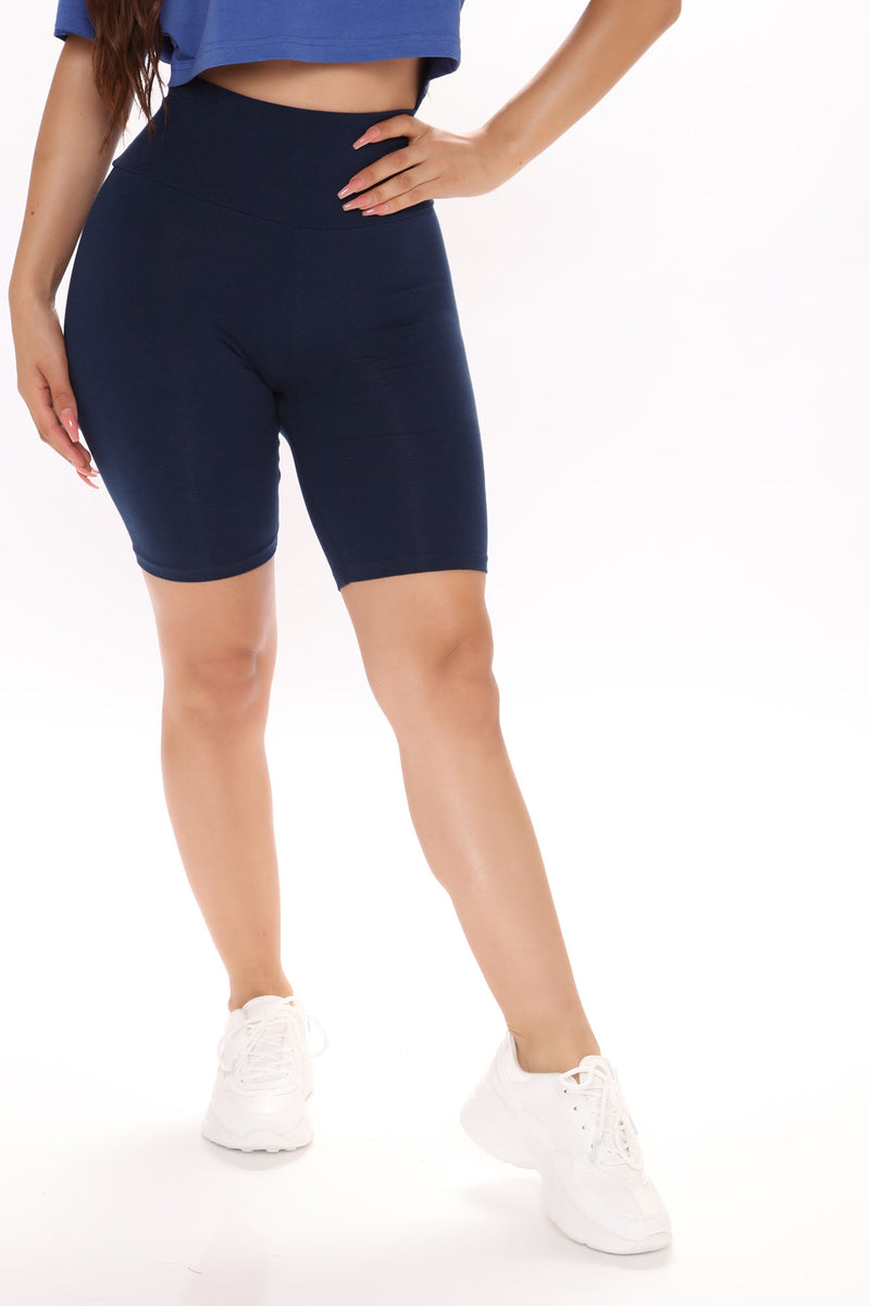 Dark blue biker shorts on sale