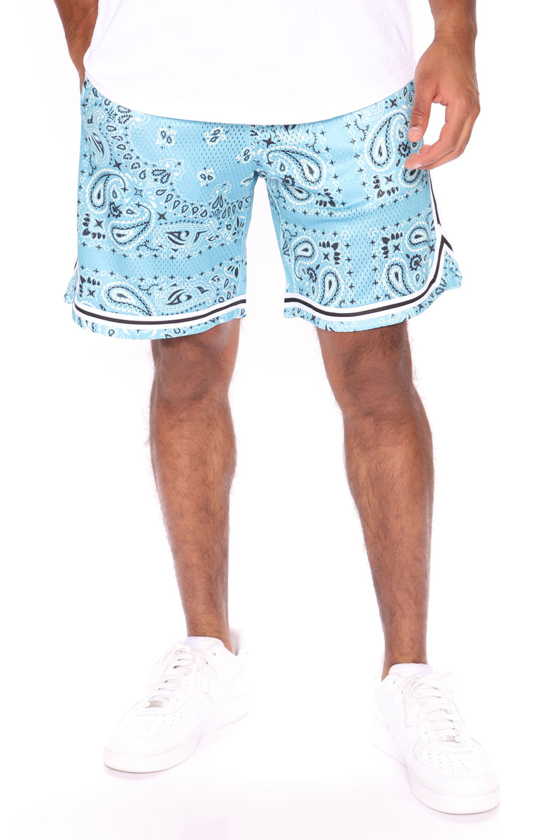 Paisley Mesh Shorts Teal Fashion Nova, Mens Shorts Fashion Nova