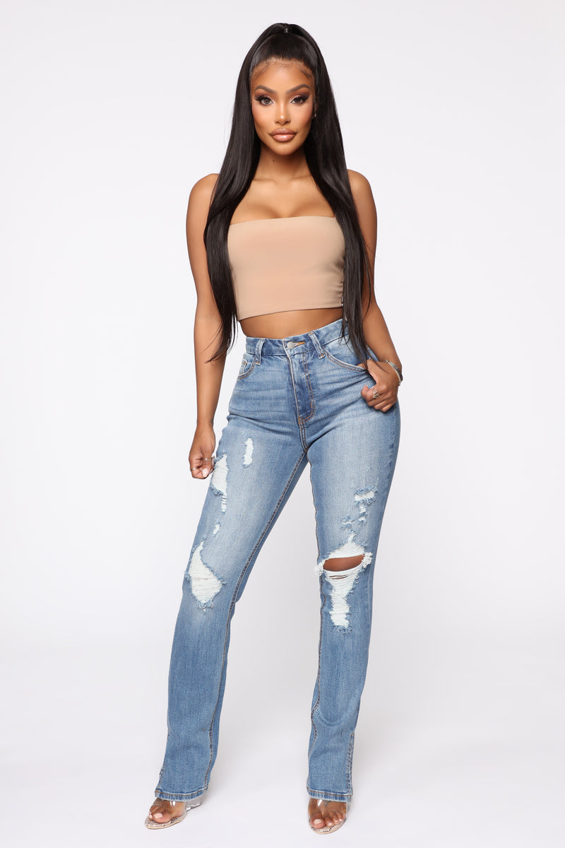 Blue jeans fashion nova best sale