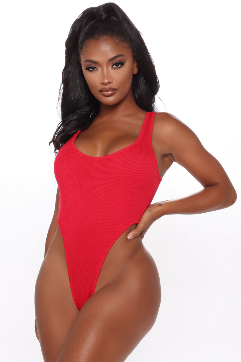 Sarahi High Cut Bodysuit Red Fashion Nova, Bodysuits Fashion Nova