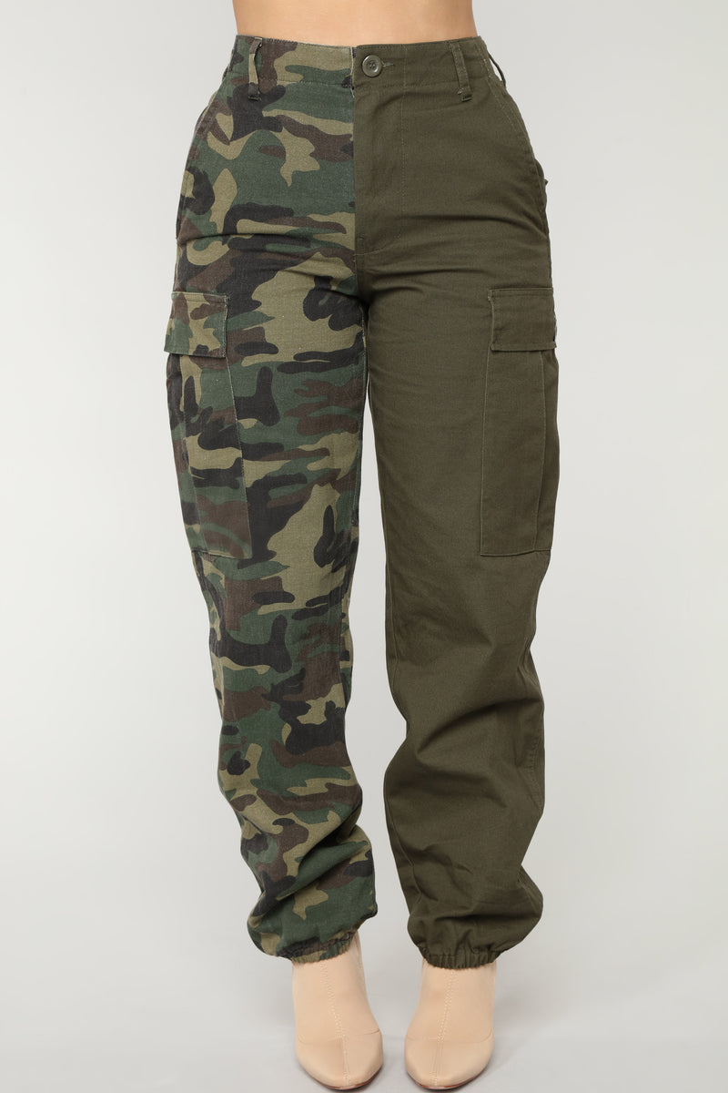 Split Personality Cargo Pants Olive