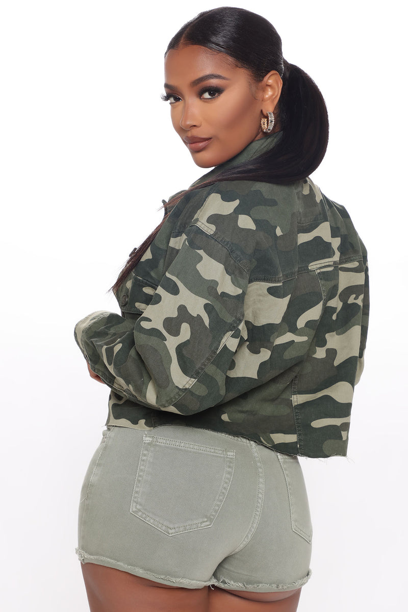 Waiting For Command Camo Jacket Olive combo Fashion Nova