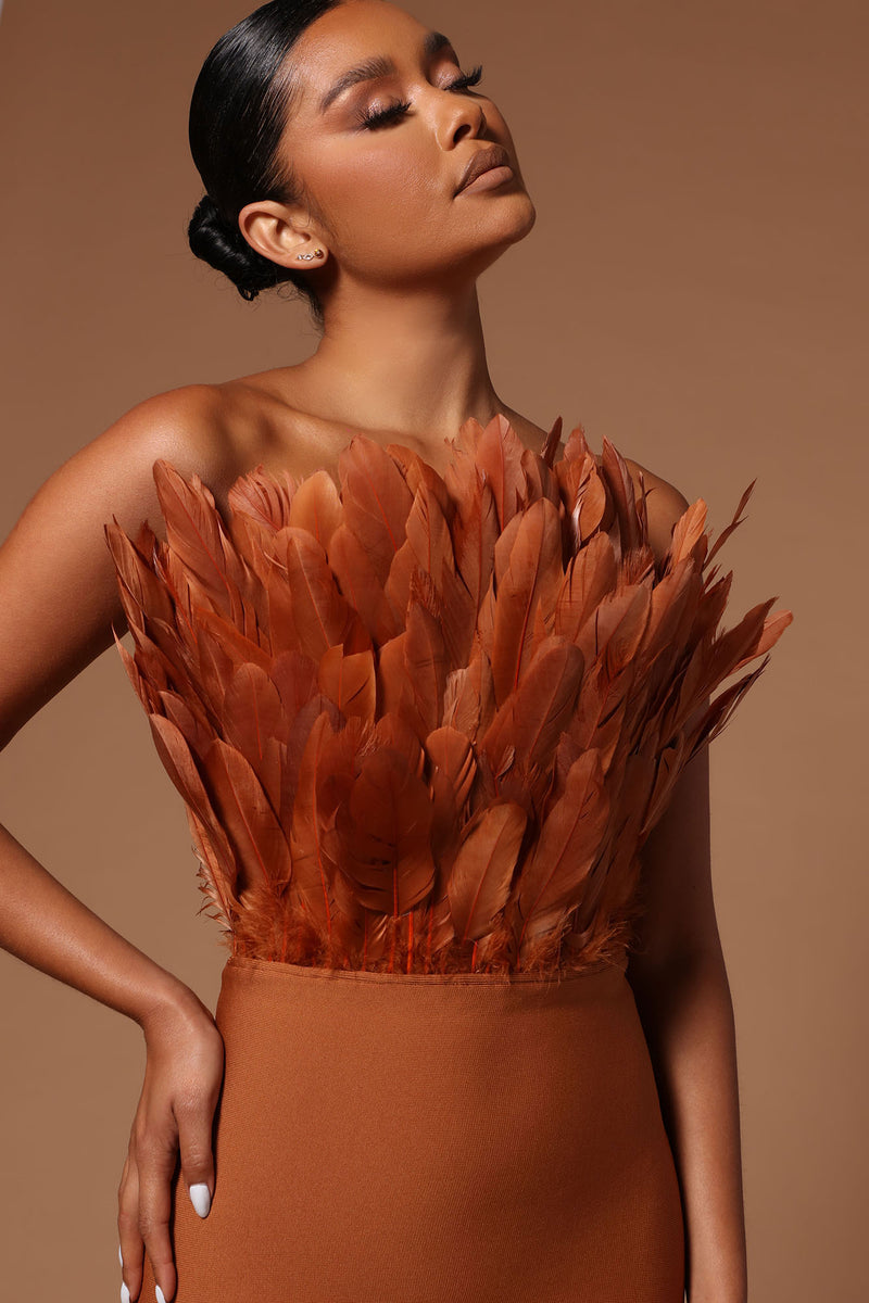 Fashion nova bronze dress sales