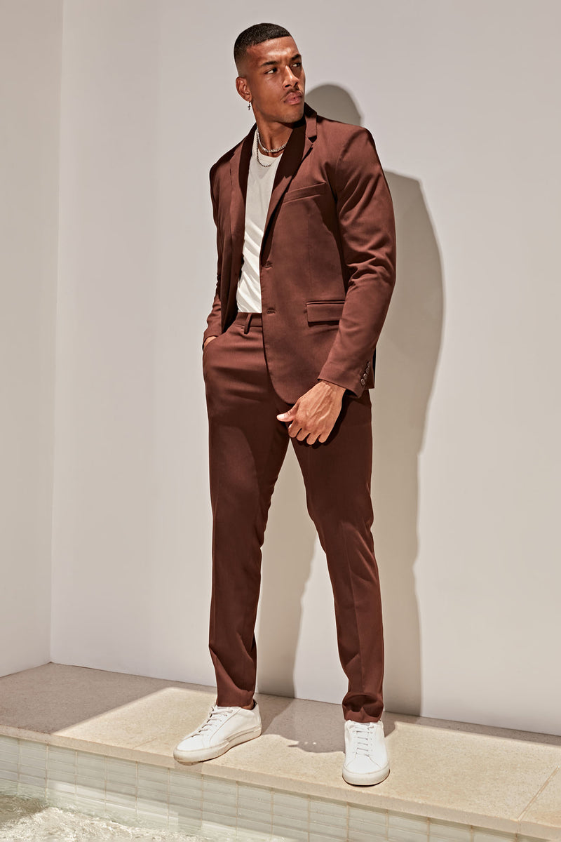 Men's The Modern Stretch Slim Trouser in Blue Size 30 by Fashion Nova