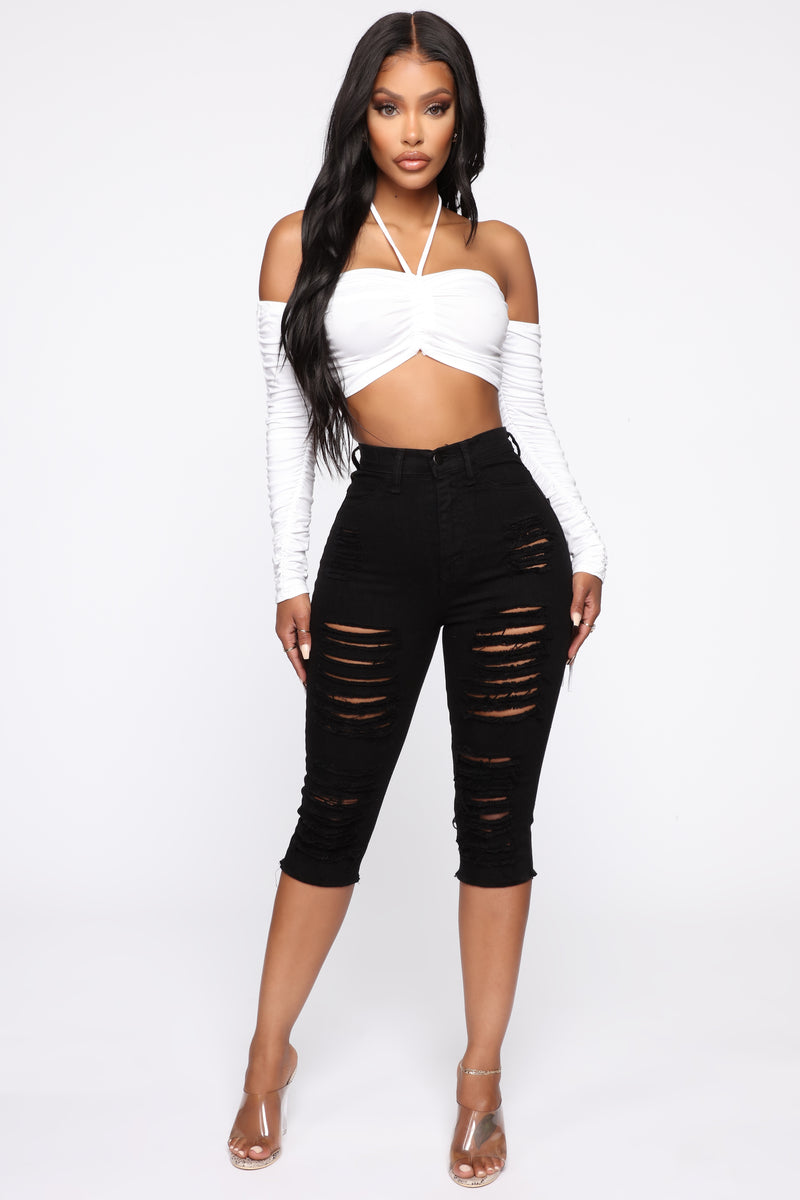 Fashion nova shorts with outlet rips in the back