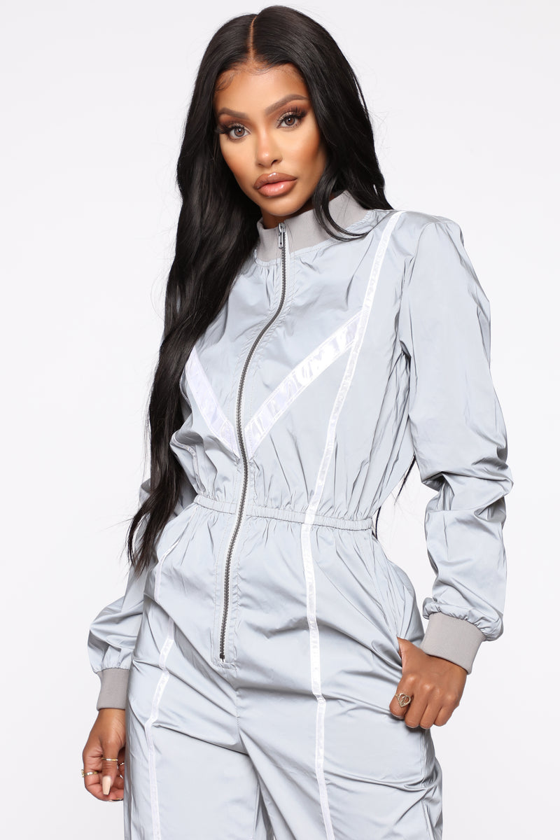 Reflective jumpsuit sales fashion nova