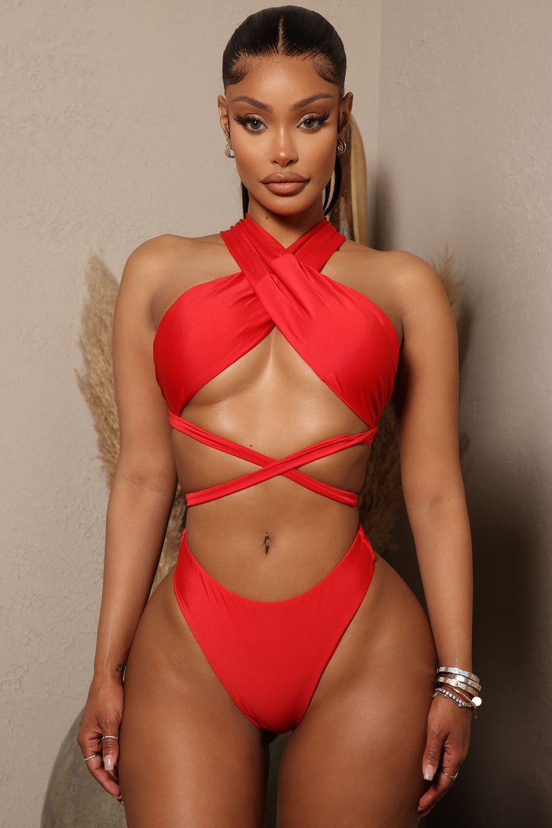 Fashion nova red bathing suit store