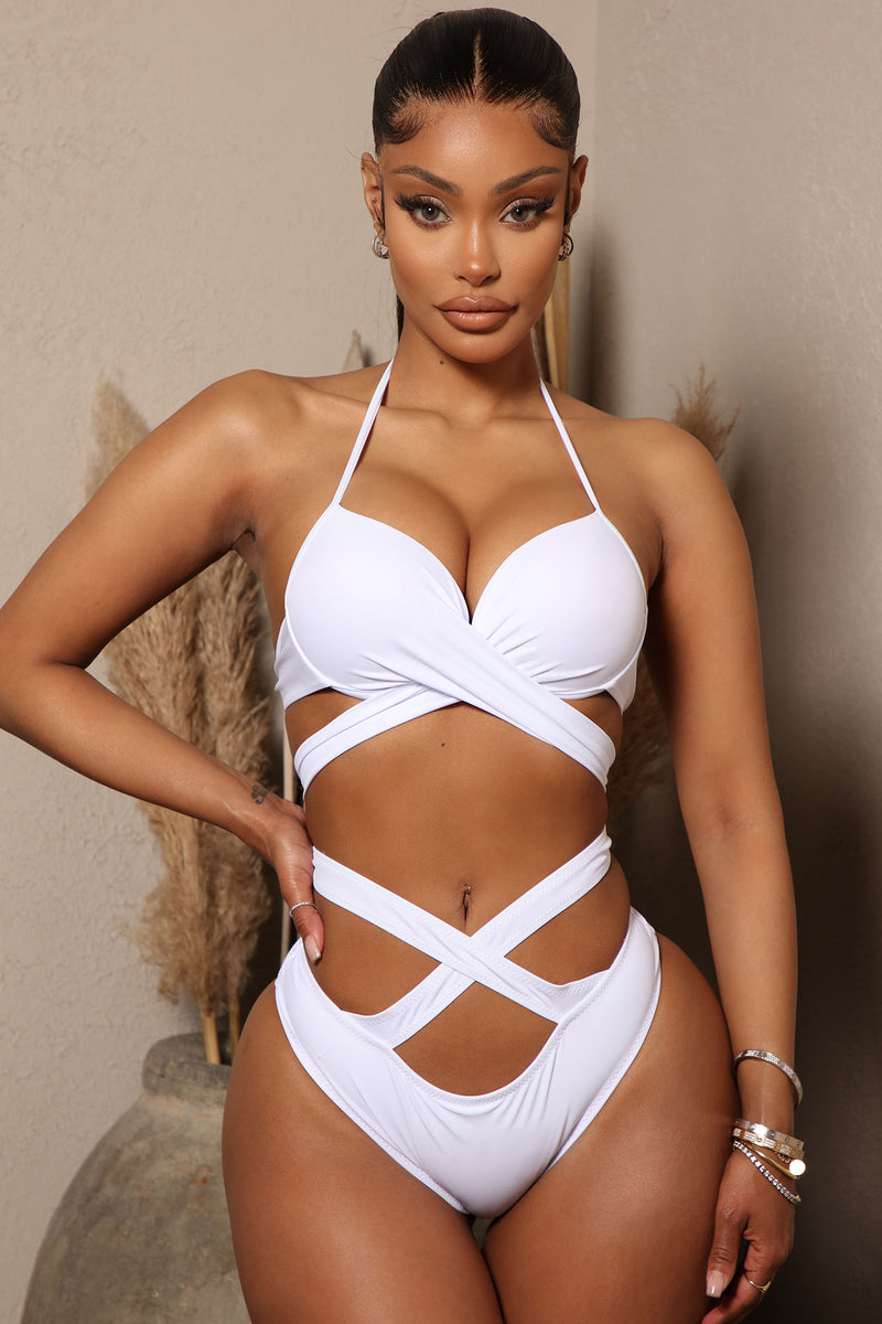 Watch Me Tan 2 Piece Bikini White
