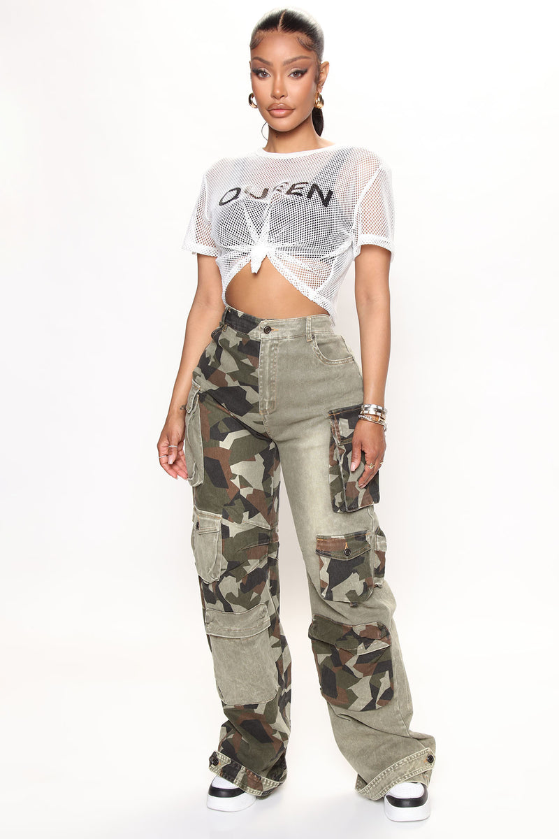 Upgrade You Wide Leg Cargo Pant 31 Olive combo Fashion Nova