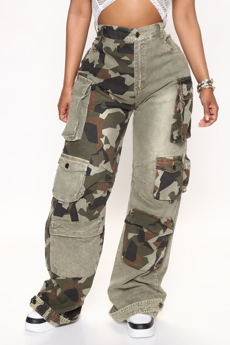 Upgrade You Wide Leg Cargo Pant 31 - Olive/combo | Fashion Nova