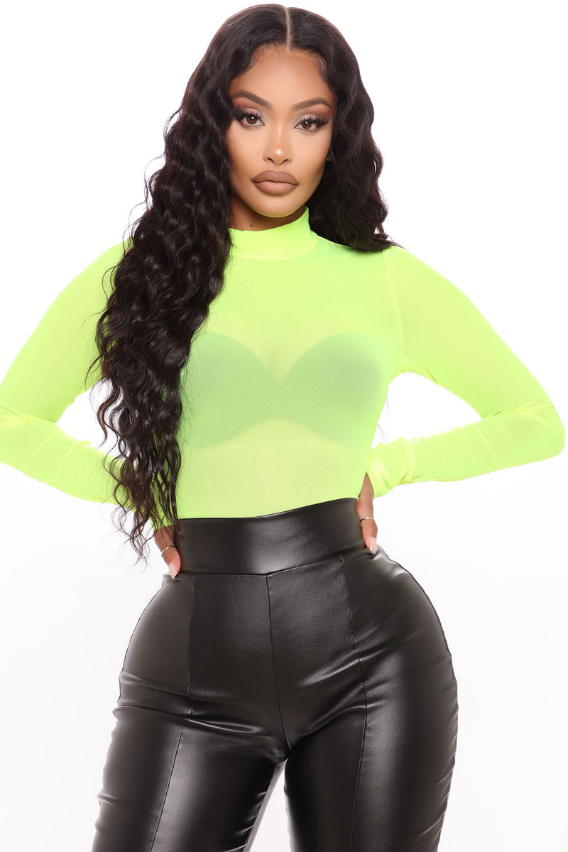 Marley Mesh Bodysuit - | Bodysuits Yellow Nova Fashion | Nova, Fashion Neon