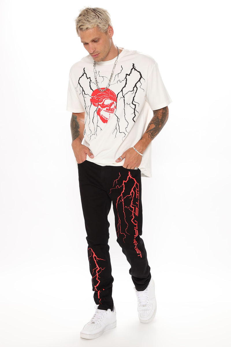 Skull Lightning Skinny Jean - Black/combo | Fashion Nova, Mens Jeans ...