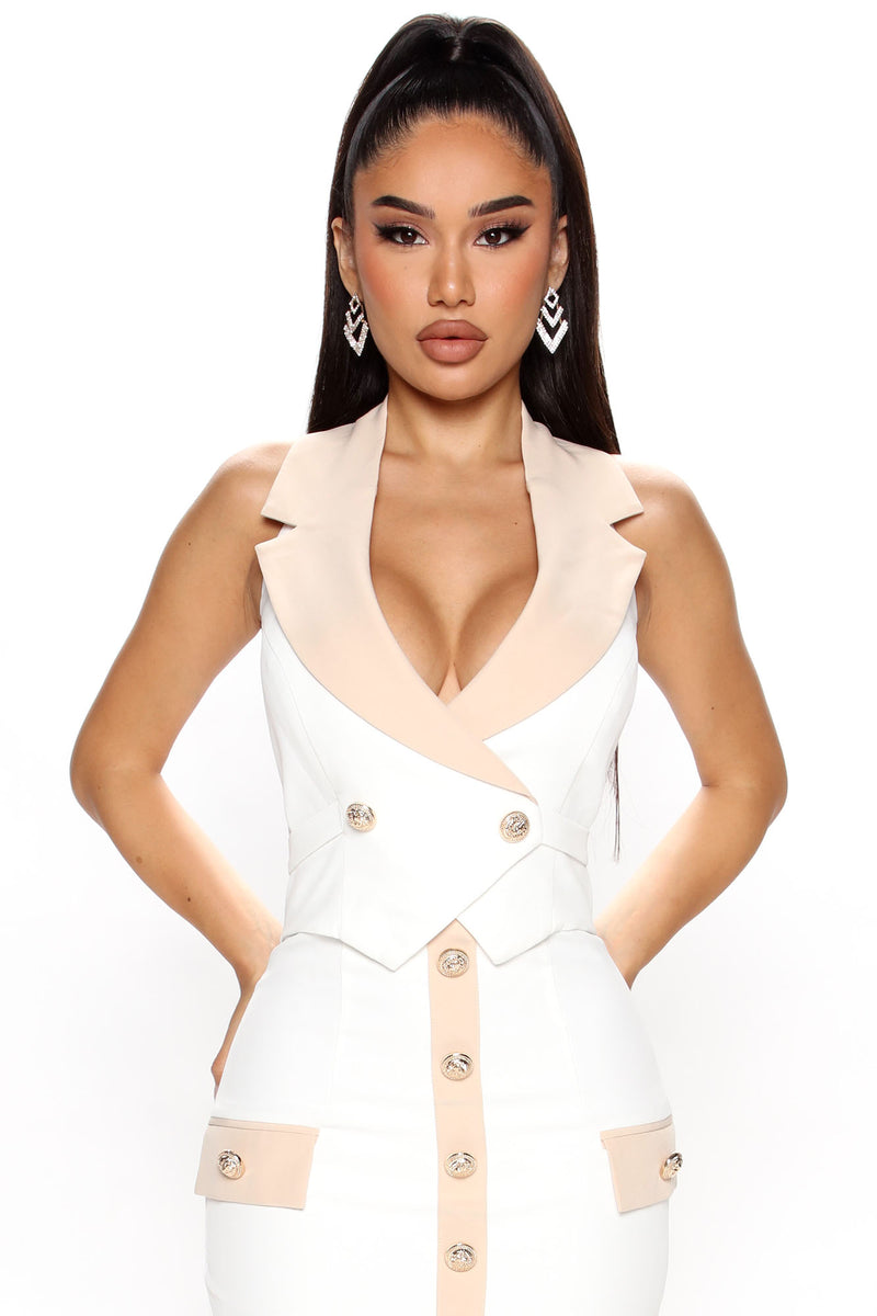 Sevyn Blazer Dress White combo