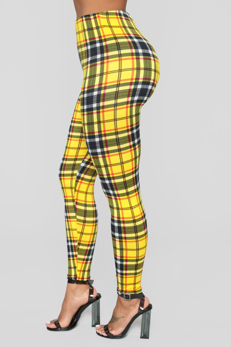 As If Plaid Leggings - Yellow