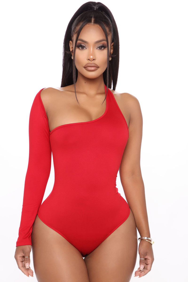 Long Sleeve Red Bodysuit